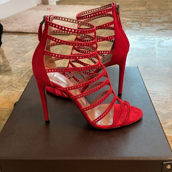 Alaia red suede heels - Picture 2 of 6